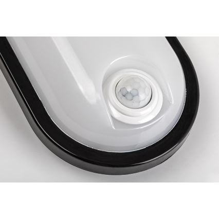 Rabalux - LED Venkovní stropní svítidlo se senzorem LED/15W/230V IP65 černá