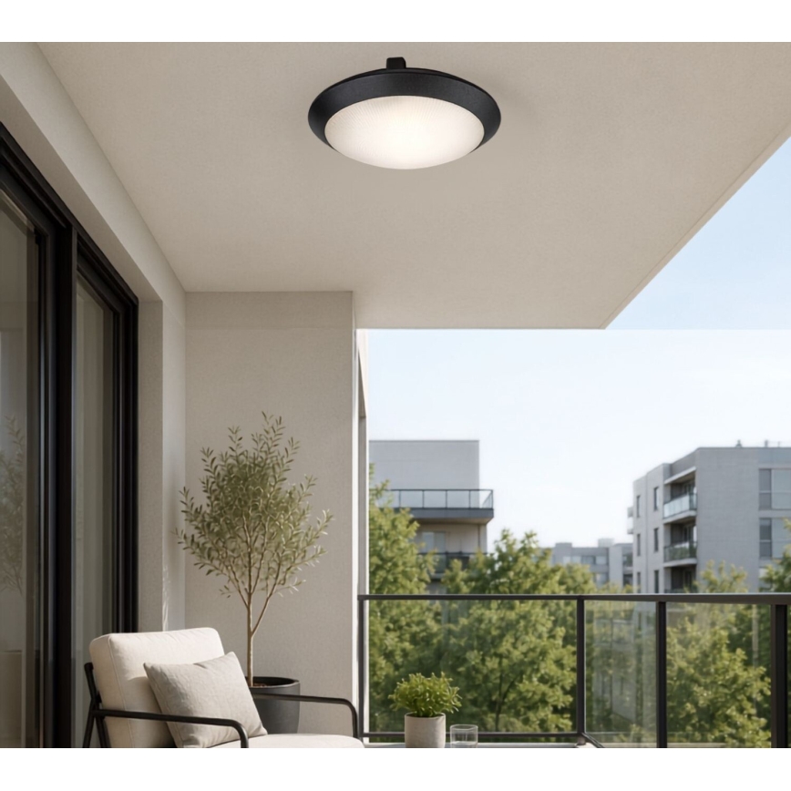 Rabalux - Venkovní stropní svítidlo 1xE27/9W/230V IP65 pr. 30 cm černá