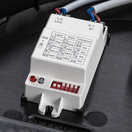 Rabalux - Venkovní stropní svítidlo se senzorem pohybu 1xE27/9W/230V IP65 pr. 30 cm černá