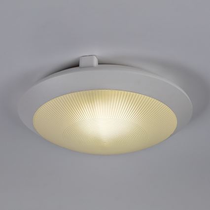 Rabalux - Venkovní stropní svítidlo se senzorem pohybu 1xE27/9W/230V IP65 pr. 30 cm bílá