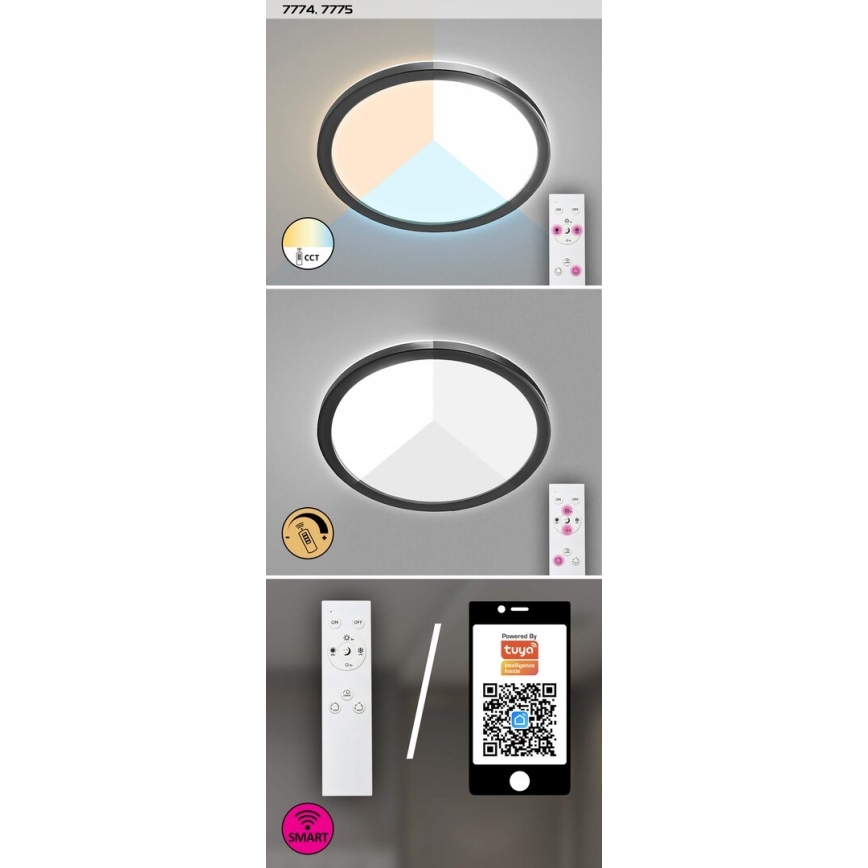 Rabalux - LED Stmívatelné venkovní stropní svítidlo LED/15W/230V Wi-Fi Tuya 2700-6500K IP44 + dálkové ovládání