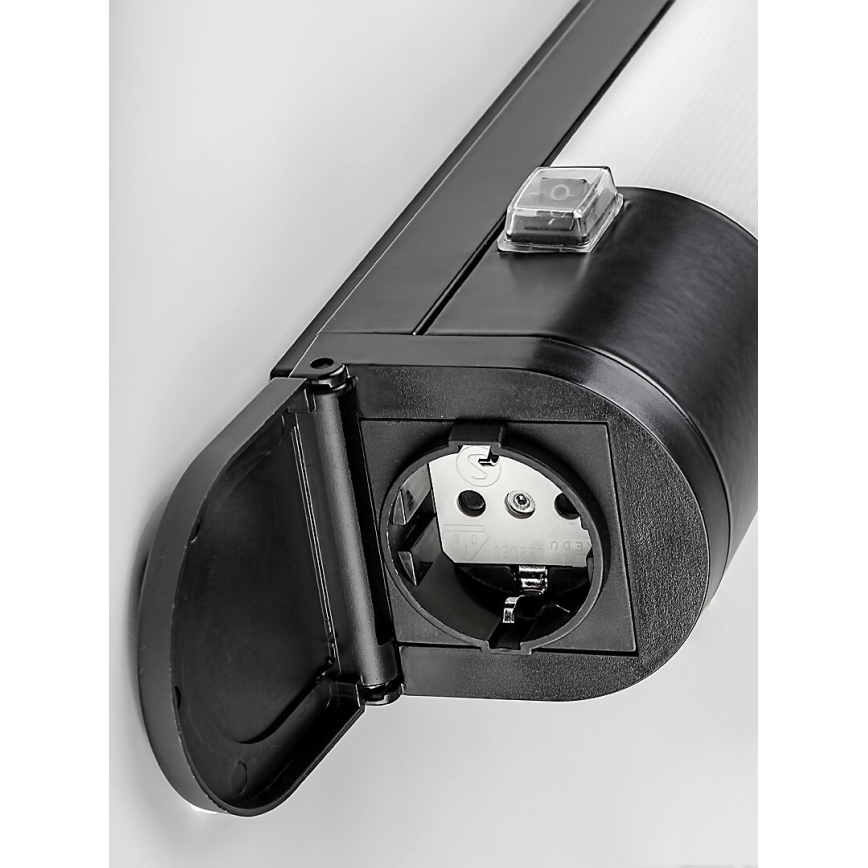 Rabalux - LED Podlinkové svítidlo se zásuvkou LED/17W/230V 4000K IP44 černá 57 cm