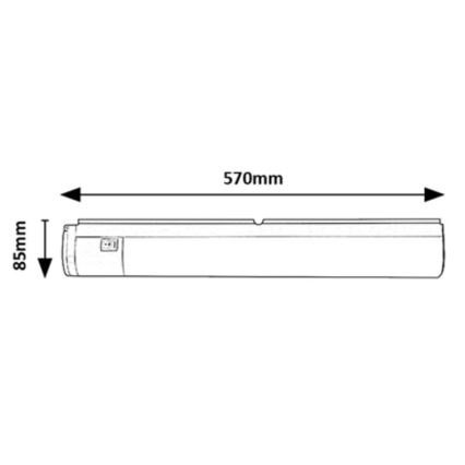 Rabalux - LED Podlinkové svítidlo se zásuvkou LED/17W/230V 4000K IP44 černá 57 cm