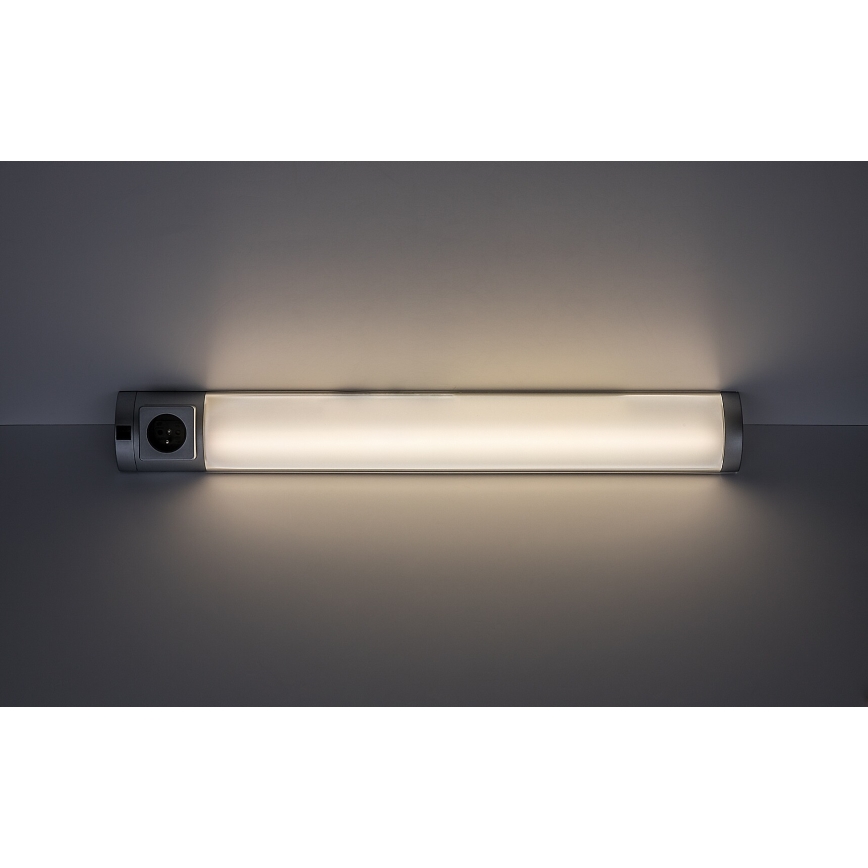 Rabalux - LED Podlinkové svítidlo se zásuvkou LED/8W/230V 4000K 68 cm stříbrná