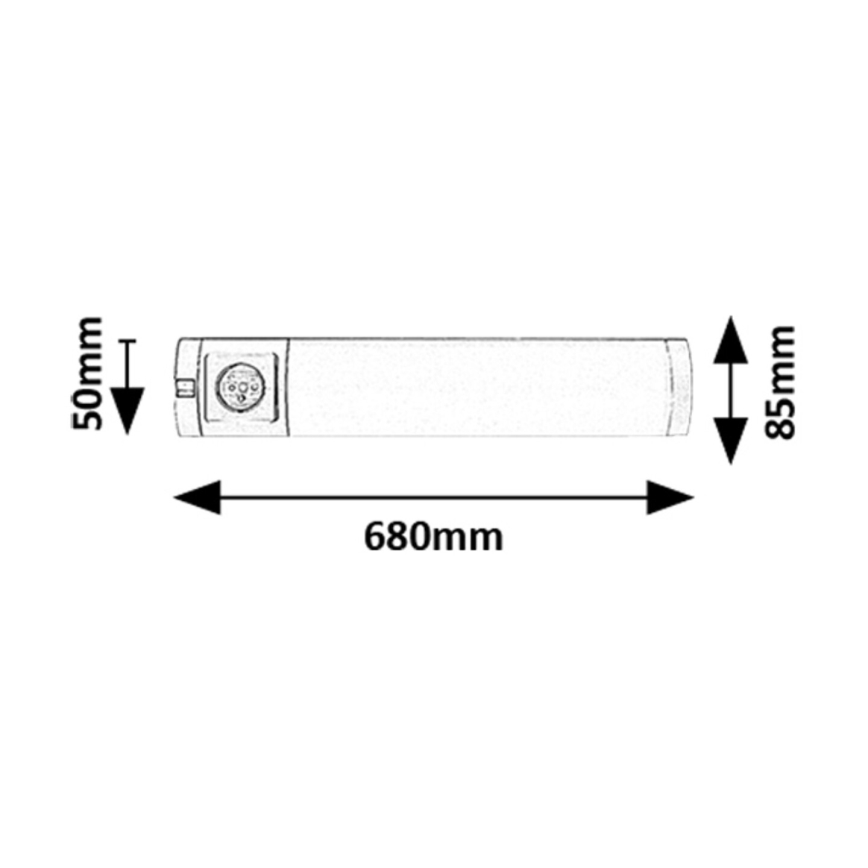 Rabalux - LED Podlinkové svítidlo se zásuvkou LED/8W/230V 4000K 68 cm stříbrná