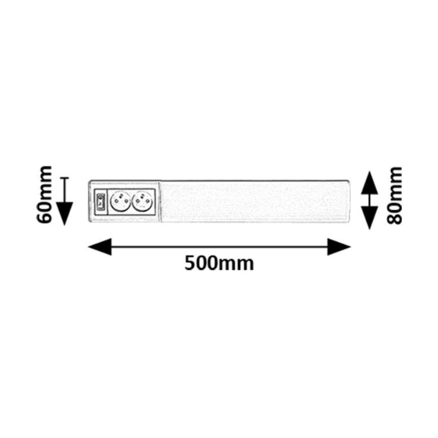 Rabalux - LED Podlinkové svítidlo se zásuvkami LED/10W/230V 4000K 50 cm bílá