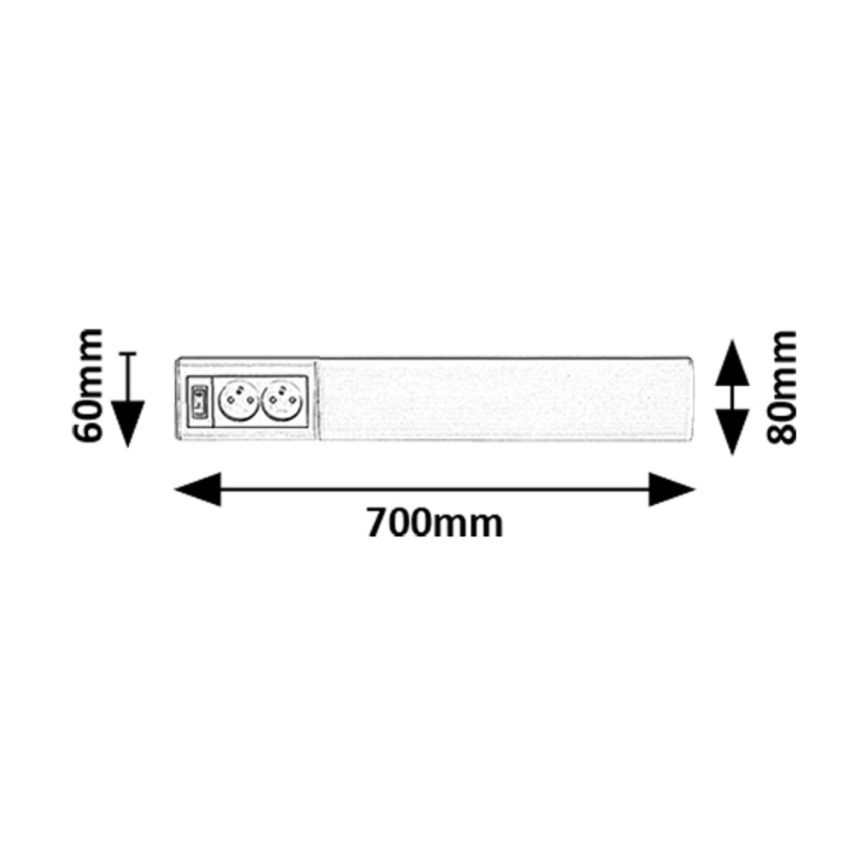 Rabalux - LED Podlinkové svítidlo se zásuvkami LED/15W/230V 4000K 70 cm bílá