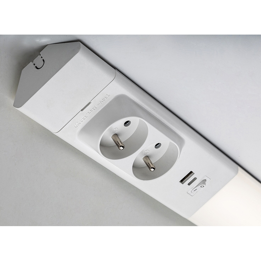 Rabalux - LED Podlinkové svítidlo se zásuvkami LED/18W/230V 4000K 60 cm bílá