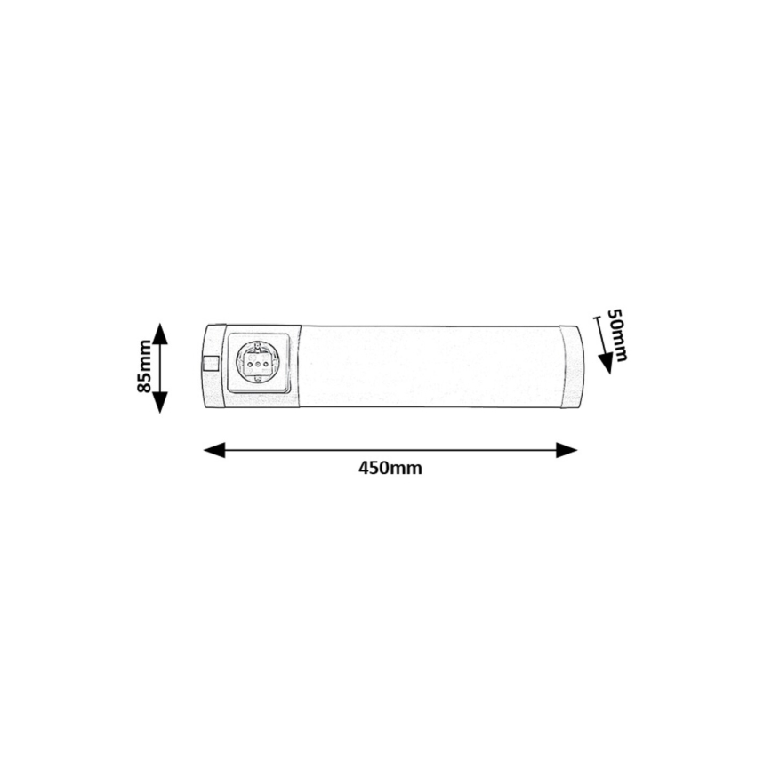 Rabalux - LED Podlinkové svítidlo se zásuvkou LED/5W/230V 4000K 45 cm matný chrom