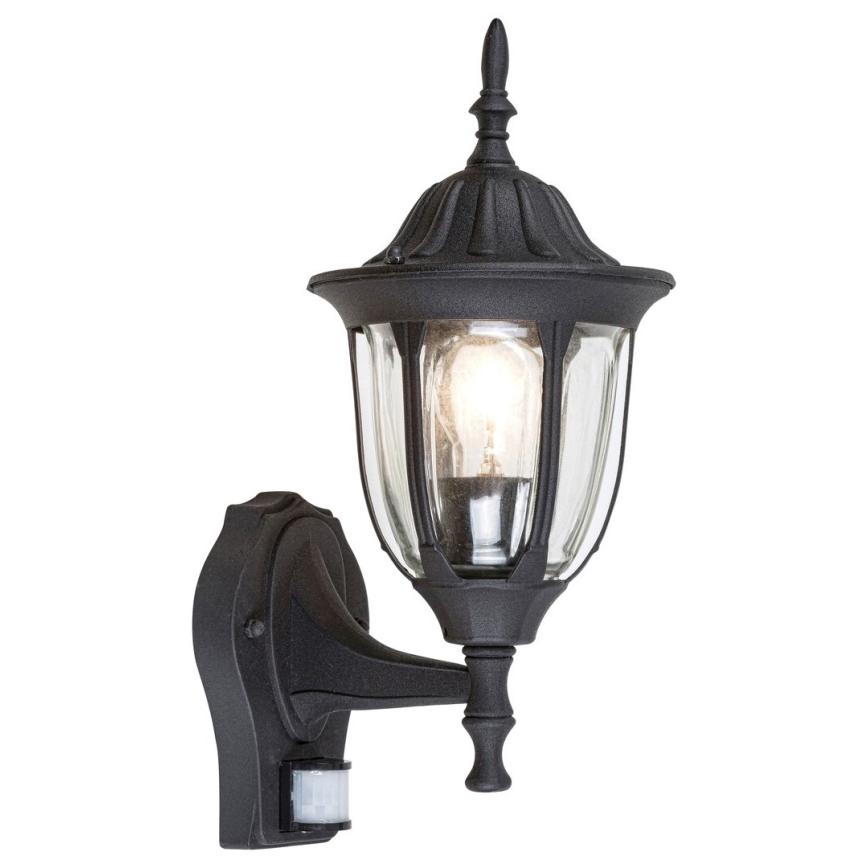 Rabalux - Venkovní nástěnné svítidlo se senzorem 1xE27/60W/230V IP43 černá