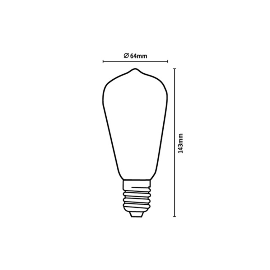 Rabalux - LED Žárovka FILAMENT ST64 E27/6W/230V 3000K