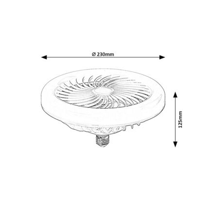 Rabalux - LED Žárovka s ventilátorem SMD E27/16W/230V
