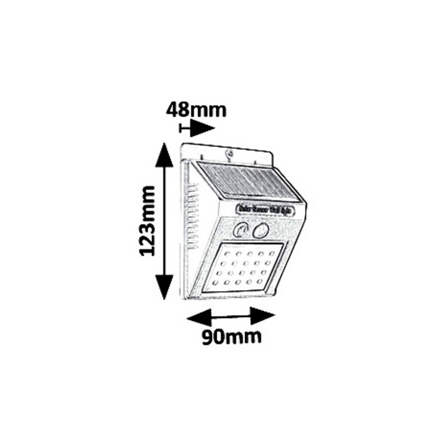 Rabalux - LED Venkovní solární svítidlo se senzorem OSTRAVA LED/2W/230V IP65