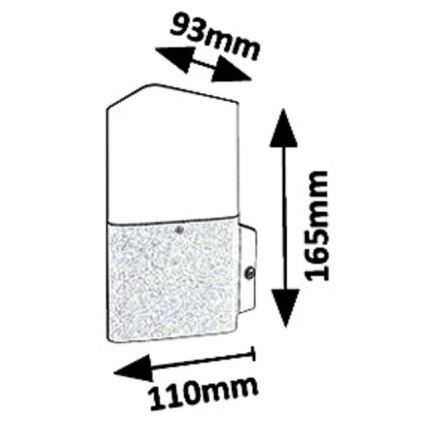 Rabalux - Venkovní nástěnné svítidlo ZADAR 1xE27/15W/230V IP44