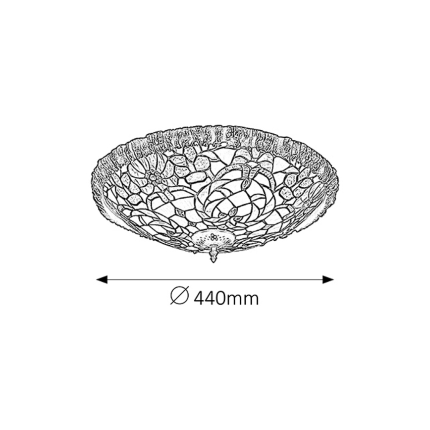 Rabalux - Tiffany vitrážové stropní svítidlo 2xE27/60W/230V pr. 44 cm