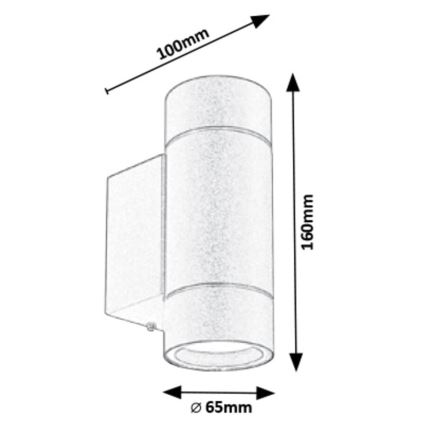 Rabalux - Venkovní nástěnné svítidlo 2xGU10/10W/230V IP54 šedá