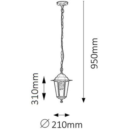 Rabalux - Venkovní lustr 1xE27/60W/230V