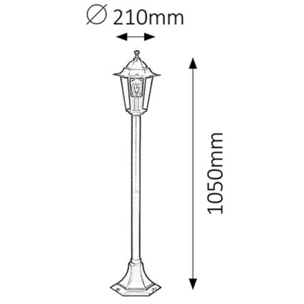 Rabalux - Venkovní lampa 1xE27/60W/230V 105 cm