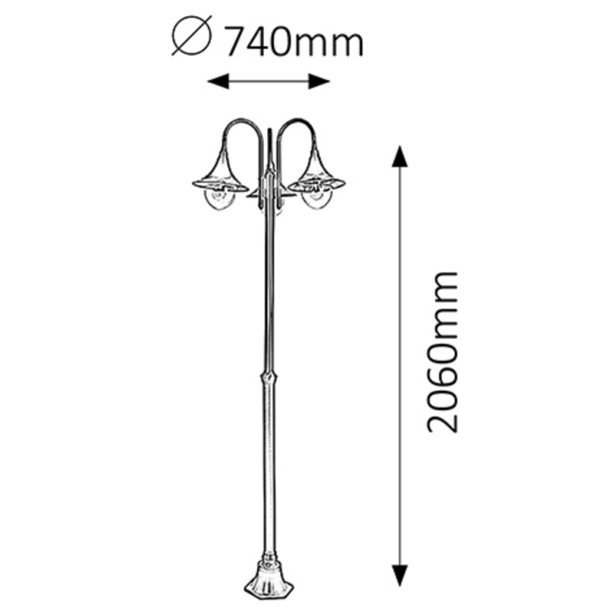 Rabalux - Venkovní lampa 3xE27/100W/230V IP44