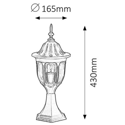 Rabalux - Venkovní lampa MILANO 1xE27/60W/230V