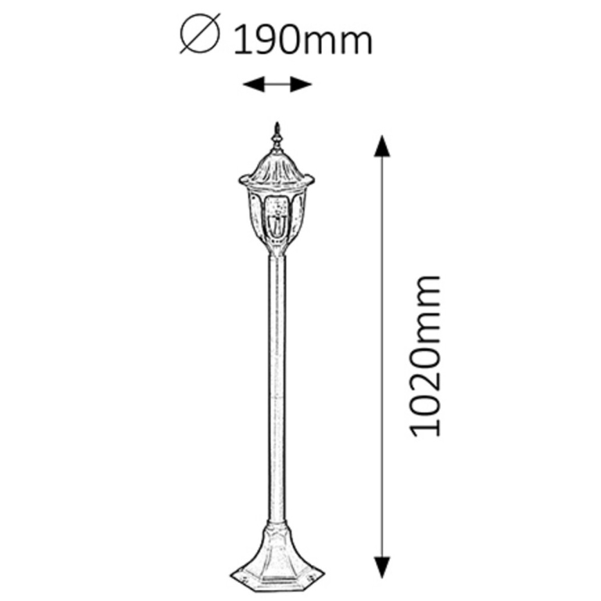 Rabalux - Venkovní lampa 1xE27/60W/230V IP43 černá