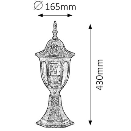Rabalux - Venkovní lampa 1xE27/60W/230V IP43 zlatá/patina/černá