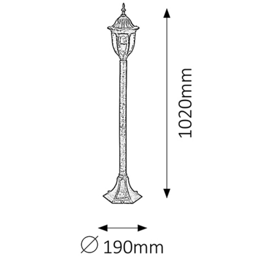 Rabalux - Venkovní lampa 1xE27/60W/230V IP43 zlatá/černá/patina