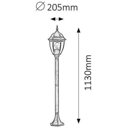 Rabalux - Venkovní lampa 1xE27/100W/230V IP44 113 cm