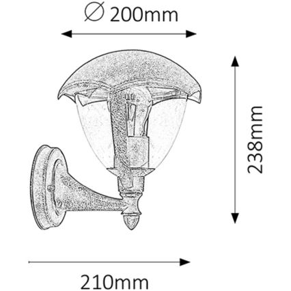 Rabalux - Venkovní svítidlo 1xE27/40W/230V IP44