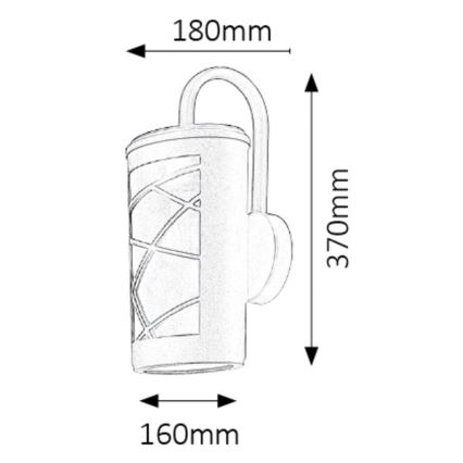 Rabalux - Venkovní nástěnné svítidlo 1xE27/60W/230V IP44