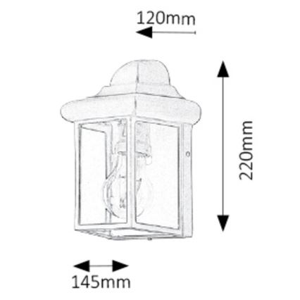 Rabalux - Venkovní nástěnné svítidlo 1xE27/60W/230V IP43