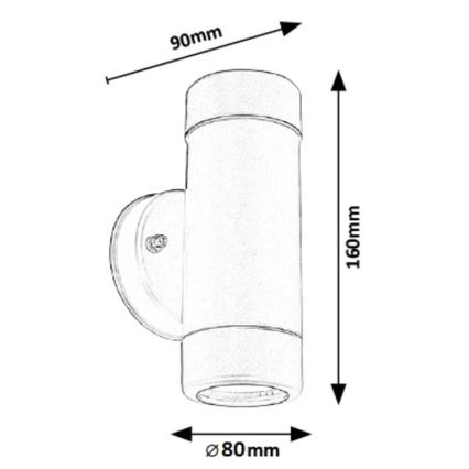 Rabalux - Venkovní nástěnné svítidlo 2xGU10/10W/230V  IP44