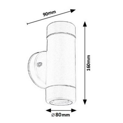 Rabalux - Venkovní nástěnné svítidlo 2xGU10/10W/230V  IP44