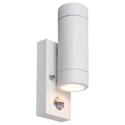 Rabalux - Venkovní nástěnné svítidlo se senzorem 2xGU10/10W/230V bílá IP44