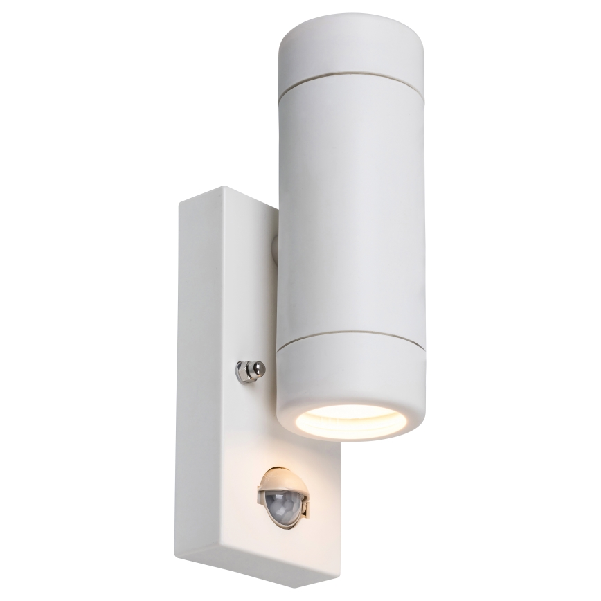 Rabalux - Venkovní nástěnné svítidlo se senzorem 2xGU10/10W/230V bílá IP44