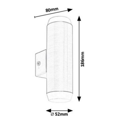 Rabalux - LED Venkovní nástěnné svítidlo 2xLED/4W/230V saténový matný chrom IP44