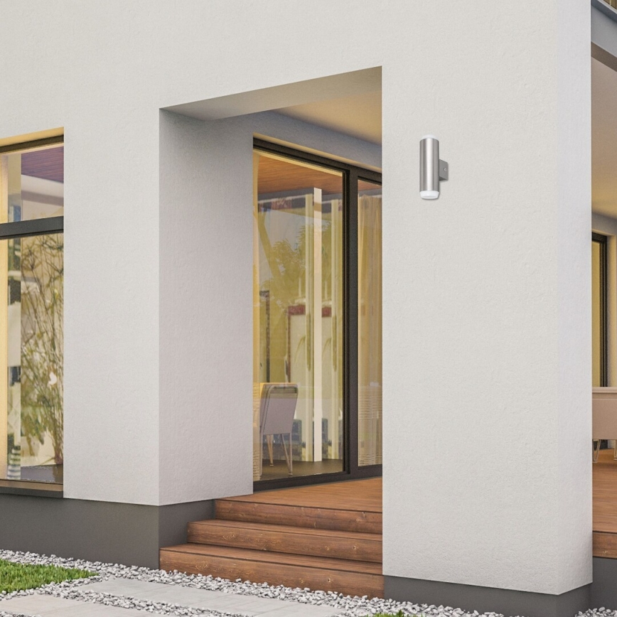 Rabalux - LED Venkovní nástěnné svítidlo 2xLED/4W/230V saténový matný chrom IP44