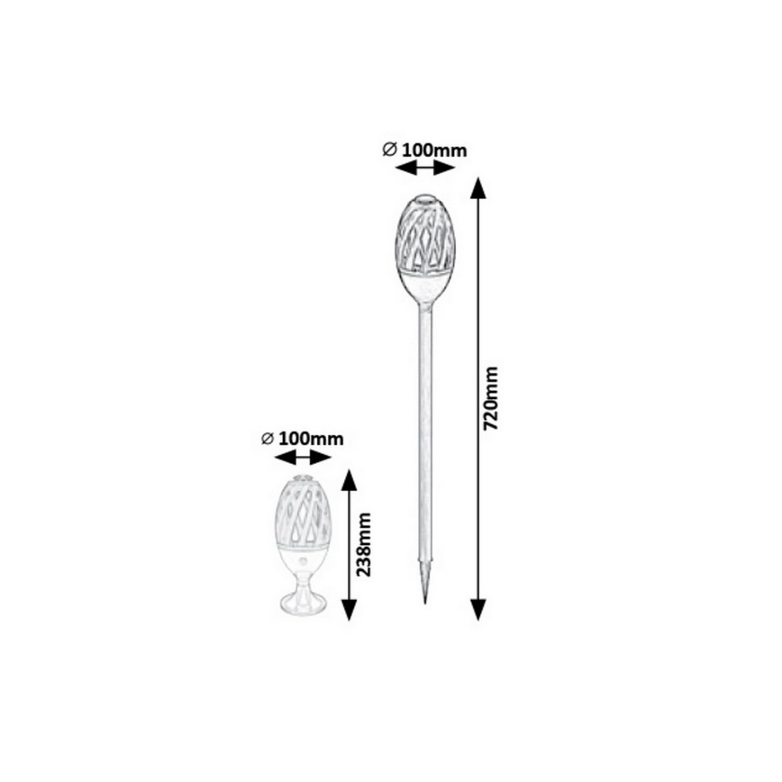 Rabalux - LED Venkovní svítidlo LED/5W/s dobíjecí baterií na USB IP65