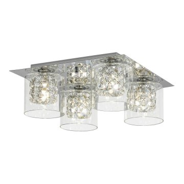 Rabalux - Křišťálové stropní svítidlo 4xG9/40W/230V 37x37 cm