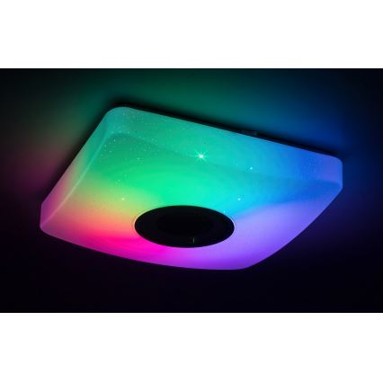 Rabalux - LED RGB Stmívatelné stropní svítidlo s reproduktorem LED/18W/230V 3000-6000K Bluetooth + dálkové ovládání 