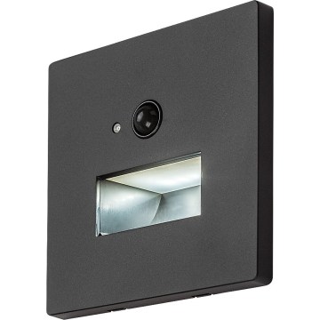 Rabalux - LED Schodišťové svítidlo se senzorem pohybu a soumraku LED/1W/230V 3000/4500/6500K černá