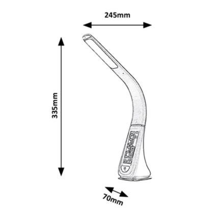 Rabalux - LED Stmívatelná dotyková stolní lampa s displejem LED/5W/230V bílá