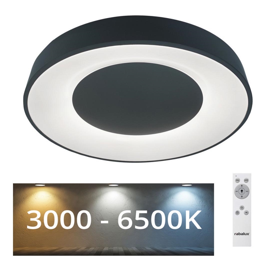 Rabalux - LED Stmívatelné stropní svítidlo LED/38W/230V černá 3000-6500K + dálkové ovládání