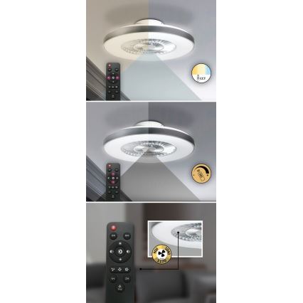 Rabalux - LED Stmívatelné stropní svítidlo s ventilátorem LED/40W/230V 3000-6500K + dálkové ovládání 