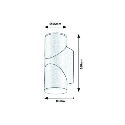 Rabalux - LED Venkovní nástěnné bodové svítidlo 2xLED/6,45W/230V IP65