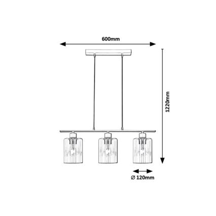Rabalux - Lustr na lanku 3xE27/40W/230V