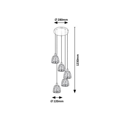 Rabalux - Lustr na lanku 5xE14/40W/230V