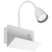 Rabalux - Nástěnná lampa s poličkou a USB portem 1xGU10/25W/230V bílá