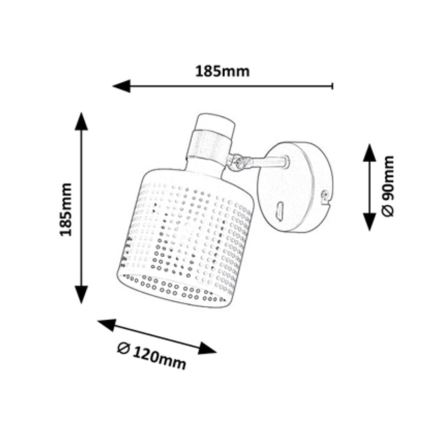 Rabalux - Nástěnné svítidlo 1xE27/9W/230V