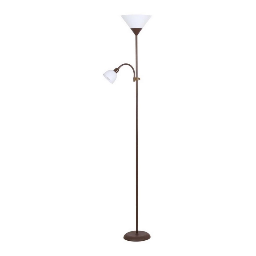 Rabalux - Stojací lampa 1xE27/100W+1xE14/25W/230V hnědá/bílá